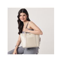 Fastrack White Croco Crush Tote Bag for Women