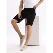 SHOWOFF Mens Knee Length Abstract Black Cotton Shorts