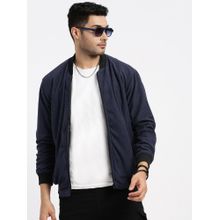 SHOWOFF Mens Navy Blue Bomber Jacket