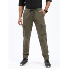 SHOWOFF Men Solid Olive Green Joggers