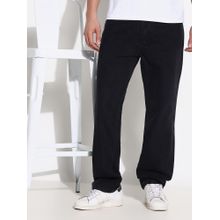 SHOWOFF Mens Black Straight Fit Jeans
