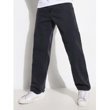 SHOWOFF Mens Grey Straight Fit Jeans
