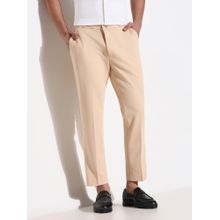 SHOWOFF Men Peach Solid Formal Trousers