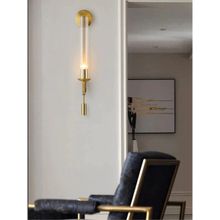 The Art House Tubular Clear Glass 1 Bulb Gold Sconce Creative Led Wall Lamp