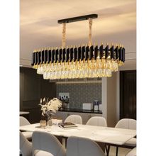 The Art House Gold Black Mamba Tube K9 Crystal Pendant Chandelier Ceiling Hanging Lights