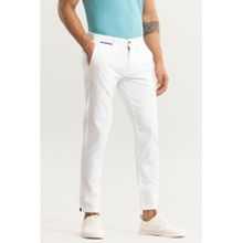 Snitch White Plain Slim Festive Wear Chinos