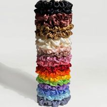 OOMPH Rainbow Colors Satin Scrunchy Rubber Band Hair Tie Ponytail Holder