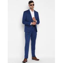 Turtle Men Pure Cotton Solid Regular Blue Suits (Set of 2)
