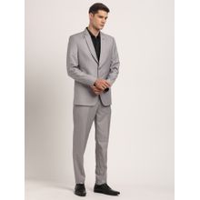 Turtle Men Poly Viscose Solid Regular Fit Heather Grey Suits (Set of 2)