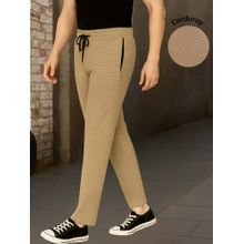 RIGO Men Regular Fit Beige Poly Corduroy Jogger