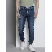 The Indian Garage Co Men Slim Fit Solid Mid-Rise Stretchable Denim Joggers