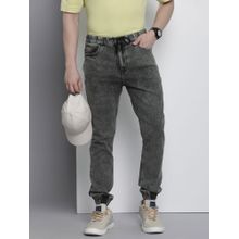 The Indian Garage Co Men Slim Fit Solid Mid-Rise Stretchable Denim Joggers