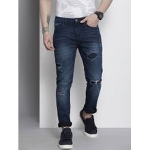 The Indian Garage Co Men Slim Fit Distressed Mid-Rise Stretchable Jeans