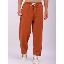 The Indian Garage Co Rust Men Loose Fit Solid Mid-Rise Denim Pant
