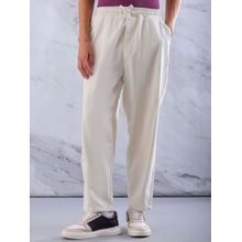 The Indian Garage Co White Men Loose Fit Solid Mid-Rise Denim Pant
