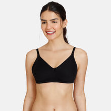 Zivame Beautiful Double Layered Non Wired 3-4th Coverage Backless Bra-Anthracite