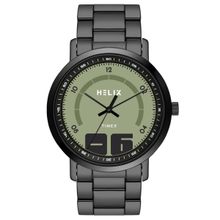 Helix Men Green Round Dial Analog Watch - TW053HG05 (M)