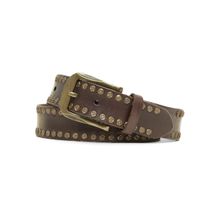 ART N VINTAGE Premium Brown Genuine Leather Studded Men's Belt - Stylish & Durable