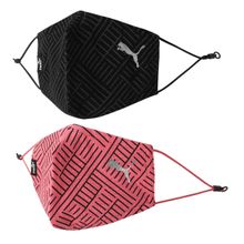 Puma Black and Pink Pack of 2 Face Mask Ii