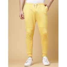 RIGO Mens Yellow Solid Terry Joggers