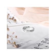 Zavya Crossed Paths Adjustable Rhodium-Plated 925 Sterling Silver Ring for Him