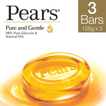 Pears Pure & Gentle Soap Bar Paraben-Free Body Soaps for Soft Skin - Pack of 3