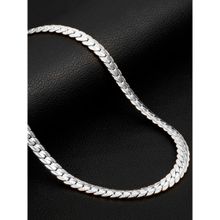 OOMPH Silver Tone Snake Chain Fashion Necklace