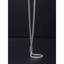 OOMPH Silver Tone Box Chain Stainless Steel Neck Chain for Men and Boys