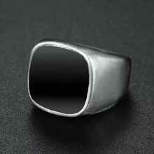 OOMPH Silver & Black Stainless Steel Rock Cool Casual Sport Fashion Ring (US Ring Size - 9)