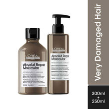 L'Oreal Professionnel Absolut Repair Molecular Shampoo & Rinse-Off Serum Combo For Very Damaged Hair