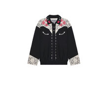 Advisory Board Crystals Western Shirt Style Collared Crew