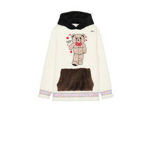 Advisory Board Crystals Bear Patch Boa Fleece Pullover Hoodie