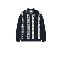 Bound Chain Full Zip Knit Polo