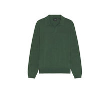 Cuts Riviera Knit Long Sleeve Polo in Moss