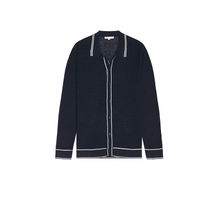 onia Cotton Linen Long Sleeve Sweater Polo