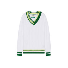 SCOTCH & SODA V Neck Dropped Shoulder Cable Knit Sweater