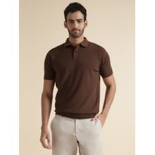 Andamen Men Brown Polo Collar T-Shirt