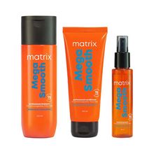 Matrix Mega Smooth Shampoo, Conditioner and Serum for Frizzy, Defy Frizz for 4 Days