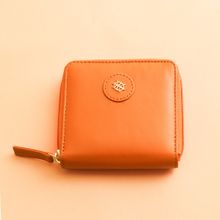 Tortoise Olivia 100% Genuine Leather Zip Around Women Wallet Orange