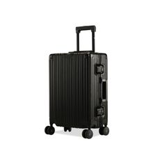 EUME 100% Aluminium Check-In Small Luggage 50 Cm Black with Black Wheel