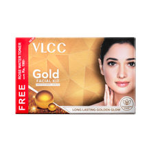 VLCC Gold Facial Kit for Bright and Radiant Complexion + Free Rose Water Toner