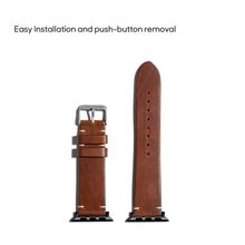 Dailyobjects Brown Two-stitch Handmade Leather Apple Watchband (black) - 38-40 Mm
