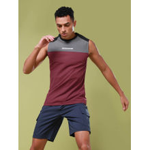 Technosport Men Colorblock Slim Fit Round Neck Sports Tank Top with Matpiq