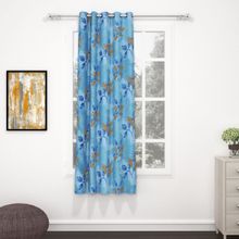 Story@Home Bedspun Raga Blue Leaf Curtain