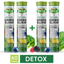 Plix Life Green Elixir Wholefood Multivitamin Effervescent Tablets -Lemon Flavour - Buy 2 Get 2 Free
