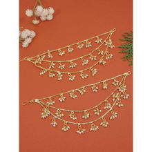 I Jewels Gold Plated Hair Chain Earrings