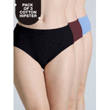 PO3 Mid Rise Cotton Hipster Panty with Outer Elastic-Wine,Wedge.W,Grey-NYP391