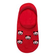 Mint & Oak Panda No Show Socks - Red (Free Size)