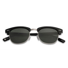 John Jacobs S12638 - C1 Polarized Black Gunmetal Black Grey Full Rim ClubMaster Small Sunglasses