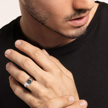 GIVA Sterling Silver Black Is King Ring For Mens